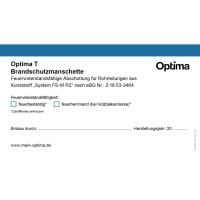 OPTIMA T Brandschutz-Schild fuer Optima T Brandschutzmanschette