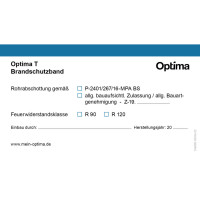 OPTIMA T Brandschutzaufkleber fuer Optima T Brandschutz-Band