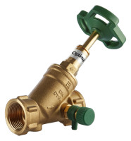 OPTIMA T Freistromventil mit Entleerung steigend, DN32, 11/4" Messing