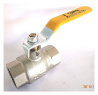 OPTIMA T Gas Kugelhahn Typ 660 1 1/2 IG/IG mit Hebelgriff gelb