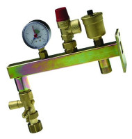 OPTIMA T Gefaessanschlussgruppe m. SNE, MSV 3 bar, Manometer und Kappenventil