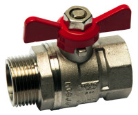 OPTIMA T HZ-/Solarkugelhahn Typ 616 1/2" AG/IG mit Fluegelgriff rot