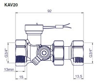 OPTIMA T Kappenventil 3/4" mit Entleerungshahn und Plombiersatz