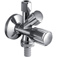 OPTIMA T Kombi-Eckventil 3/8""x 10 mm m. RV, Schlauchv., Comfort-Griff, verchromt