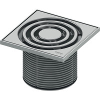 OPTIMA T Kunststoff-Aufsatzstueck mit Edelstahlrost 142x142 mm, zu Bodenablauf