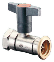 OPTIMA T Pumpen-Kugelhahn m.Sperrventil IG/Flansch, 1 1/4"x1 1/4", ms vernickelt