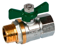 OPTIMA T Trinkwasserkugelhahn Typ 7531 1/2" AG/IG mit Fluegelgriff gruen, DVGW