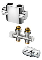 OPTIMA T Ventilgarnitur 1/2" NA 50 mm,mit Thermostat, D-Form, weiss