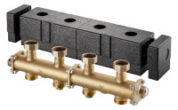 OPTIMA T Verteilermodul DN 25, Messing fuer 2 Heizkreise, mit Isolierung