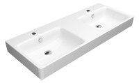 OPTIMA X 1.2 Doppelwaschtisch 125 x 50 cm, weiss, OPTIMA-Clean+