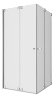 OPTIMA X 1.2 Falt-Eckeinst.teilg.2tlg.li 80x200cm,chrom,ESG klar,Optima Clean
