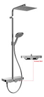 OPTIMA X Duschsystem eckig m. Thermostat m. KBR 250mm, BRS 1600mm, HBR 120mm, vc