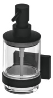 OPTIMA X Fluessigseifenspender kompl. m. Klarglas,zum Kleben/Bohren,schwarz-matt