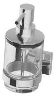 OPTIMA X Fluessigseifenspender komplett, mit Klarglas,zum Kleben/Bohren,verchromt