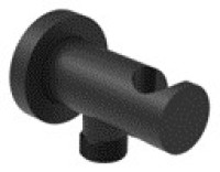 OPTIMA X Wandanschlussbogen rund mit Brausehalter, schwarz matt