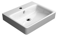 OPTIMA X Waschtisch 62 x 48 cm, 1 Hl. durchg., 2 Hl. vorgest, weiss, CATAgl.+