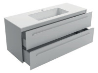 OPTIMA X2 Badmoebelset 120 cm,WTI mittig m.1HL,Unterbau 2 Schubladen,weiss matt