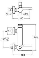 OPTIMA X2 Einhebel-AP-Wannenbatterie verchromt