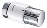 OVENTROP Thermostatkopf "Uni SH", 7-28 C 0 * 1-5, Fluessig-Fuehler, weiss/verchr.