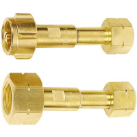 PERKEO Propan-Umfuellstutzen, Eingang W21,8x1/14"LH, Ausgang G3/8"LH