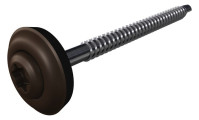 PREFA Edelstahlschraube 4,5 x 60mm, TX20 Dichtscheibe 15 mm, braun, 100 Stueck