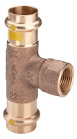 PROFIPRESS G (Gas), T-Stueck, Rotguss, mit Innengewinde, 28x1/2x28 mm,Nr.2617.2