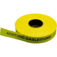 PVC Trassenwarnband gelb, Laenge = 250 m A C H T U N G Gasleitung