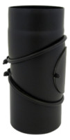 Rauchrohrbogen frei verstellbar, d:130 2 mm pulverbeschichtet, Form ZE, mit RV