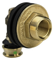 RAXOFIX Wanddurchfuehrung, winklig aus Rotguss,16x1/2IGx3/4AGx35,Nr.5332.11