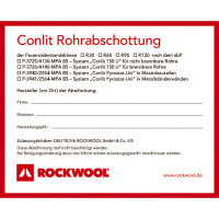 Rockwool Conlit Kennzeichnungsschild f. R90 Rohrabschottung (ABP), Nr. 108908