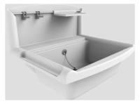 SANIT multiset Funktionsbecken m.Spritz- schutzrueckw.Ablagefl.,granit