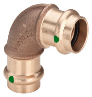 SANPRESS Bogen 90 Grad, Innen x Innen aus Rotguss, 22 mm, Nr. 2216