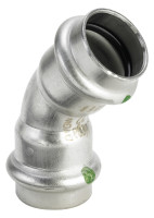 SANPRESS/INOX Bogen 45 Grad, IxI, aus nichtr. Stahl, 28 mm, Nr. 2326