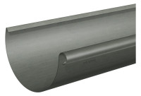 Schiefergraue Zink Dachrinne, halbrund in Lg. a 3m, 6 tlg. 0,7mm, RZ, vorbew.