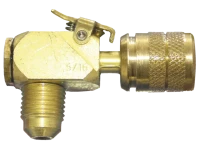 Schnellkupplung m. Schraderventil 90° 27-C 1/2"-20UNF (5/16"SAE) R410A gebogen