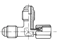 Schraderventil T-Stück schraub A-31851 7/16"UNF a x a x i mit Mutter