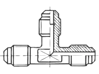 Schraderventil T-Stück schraub VT 2-4 7/16"UNFx7/16"UNF a x a x a