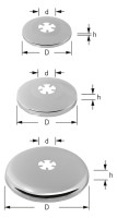 Schubrosette Aussendurchm. x 90 mm 32mm x 40mm hoch, verchromt