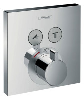 SHOWERSELECT Farbset f. Thermostatbatt. f. 2 Verbraucher,Nr.15763000, verchromt