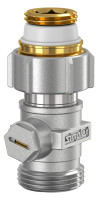 SIMPLEX-Einzelkugelhaehne,Nr. F10018, D-Form, 1/2" AG x 3/4" AG, vernickelt