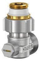SIMPLEX-Einzelkugelhaehne,Nr. F10019, W-Form, 1/2" AG x 3/4" AG, vernickelt