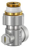 SIMPLEX-Einzelkugelhaehne, Nr. F10023, W-Form, 1/2" AG x 1/2" IG, vernickelt