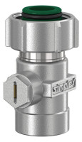 SIMPLEX-Einzelkugelhaehne,Nr. F10024, D-Form, 3/4" UWM x 1/2" IG, vernickelt