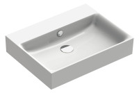 SMARAGD PREMIUM Waschtisch mit 1 Hahnl., 600x470 mm,2HL vorgest.,weiss,CATAglaze+
