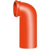 SML-WC-Anschlussbogen senkrecht 90 Grad 150 mm lang