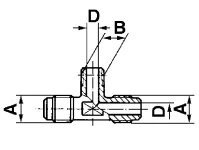 T-Stück konisch TKS 7/16"UNFx1/4"NPTF