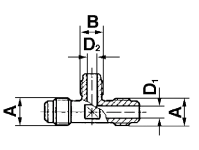 T-Stück reduziert TR 5/8"x7/16"UNF