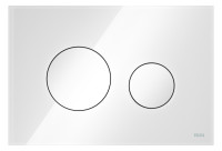 TECEloop Bet.platte WC,Zweimengentechnik Bed.v.vorn/oben,Glas weiss,Tasten weiss