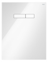TECElux Betaetigungsplatte WC mit manu. Betaetigung, Glas weiss, Tasten weiss