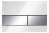 TECEsquare Bet.platte WC,Zweimengentech. Bed.v.vorn/ob.,Gl.weiss,Tasten chrom gl.